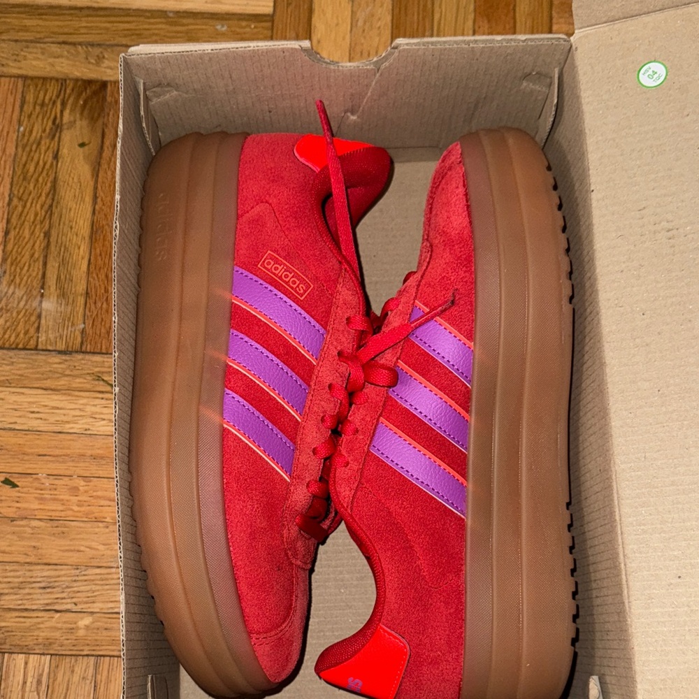 Adidas Women's Red and Purple Sneakers